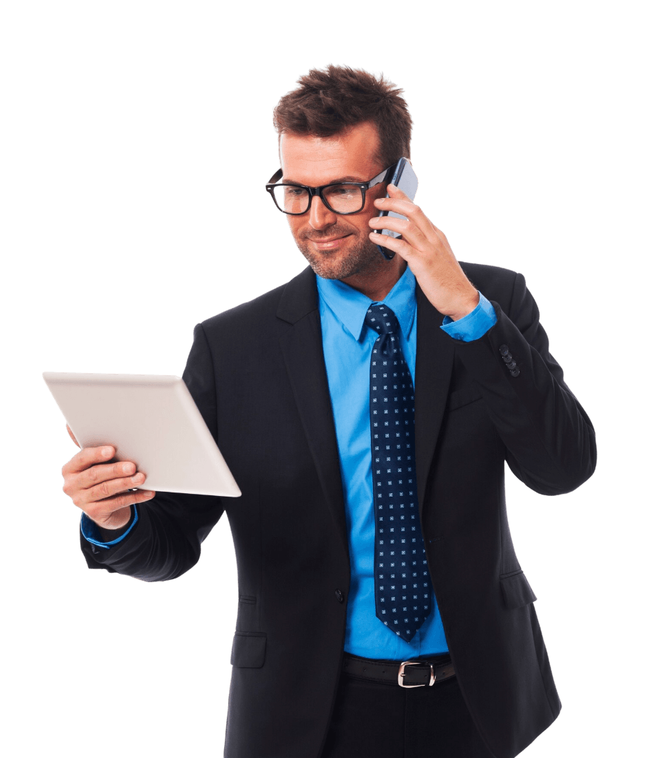 Businessman on the phone holding a tablet